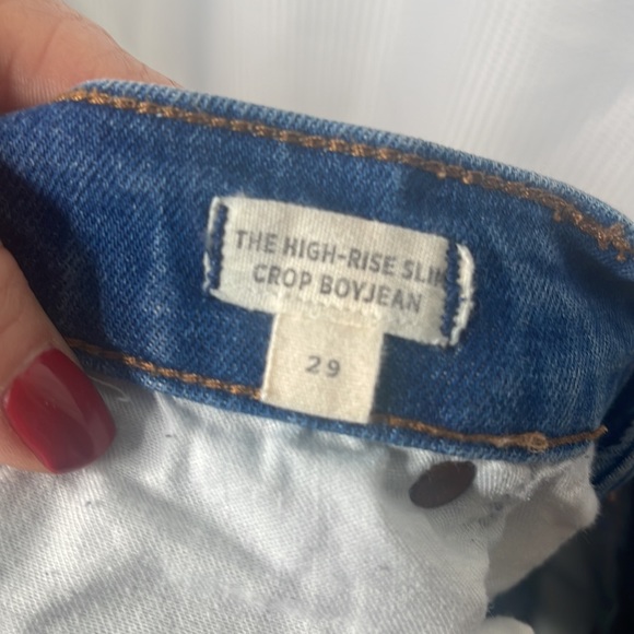 Madewell The High Rise Slim Crop Boyjean Raw Hem Sz 29 - Picture 10 of 13